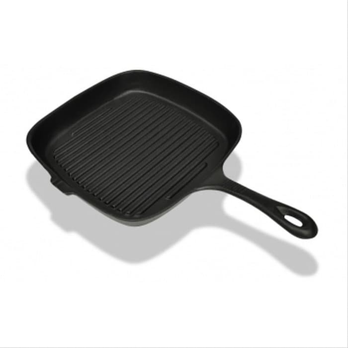 Iron Cast Grill Kotak 23cm Besi Cor SUPER TEBAL dgn corong minyak 2604