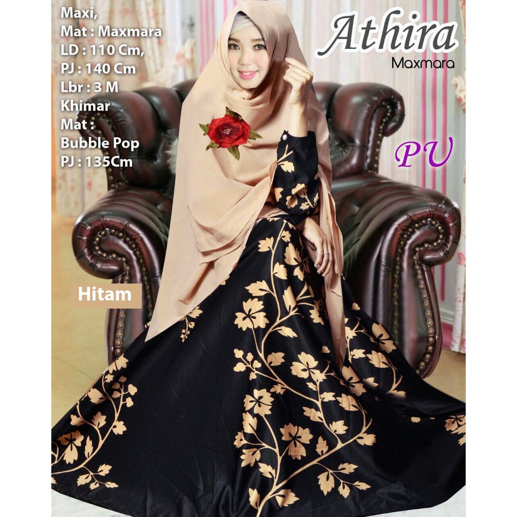 HOPYLOVY - GAMIS WANITA MAXMARA ATHIRA + TERMASUK KERUDUNG BERGO