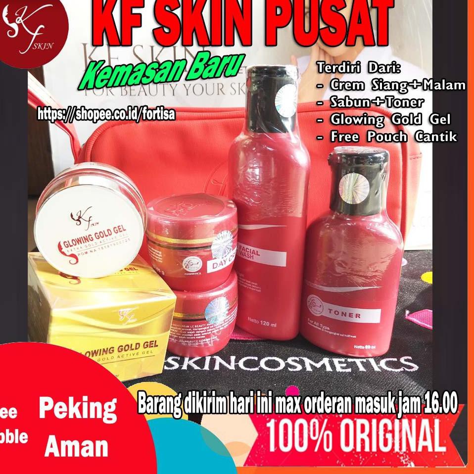 Keluaran Terbaru.. HEMAT Paket Glowing 1(Paket Basic+Glowing Gold Gel) LC BEAUTY CREAM KF SKIN CARE
