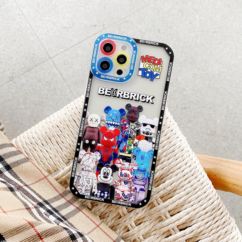 Fashion Violent bear Graffiti Angel eyes Shockproof Soft TPU Phone case IPhone 12 12Pro 12Promax 12mini 11 ProMax X Xs Max XR 7 8 Plus