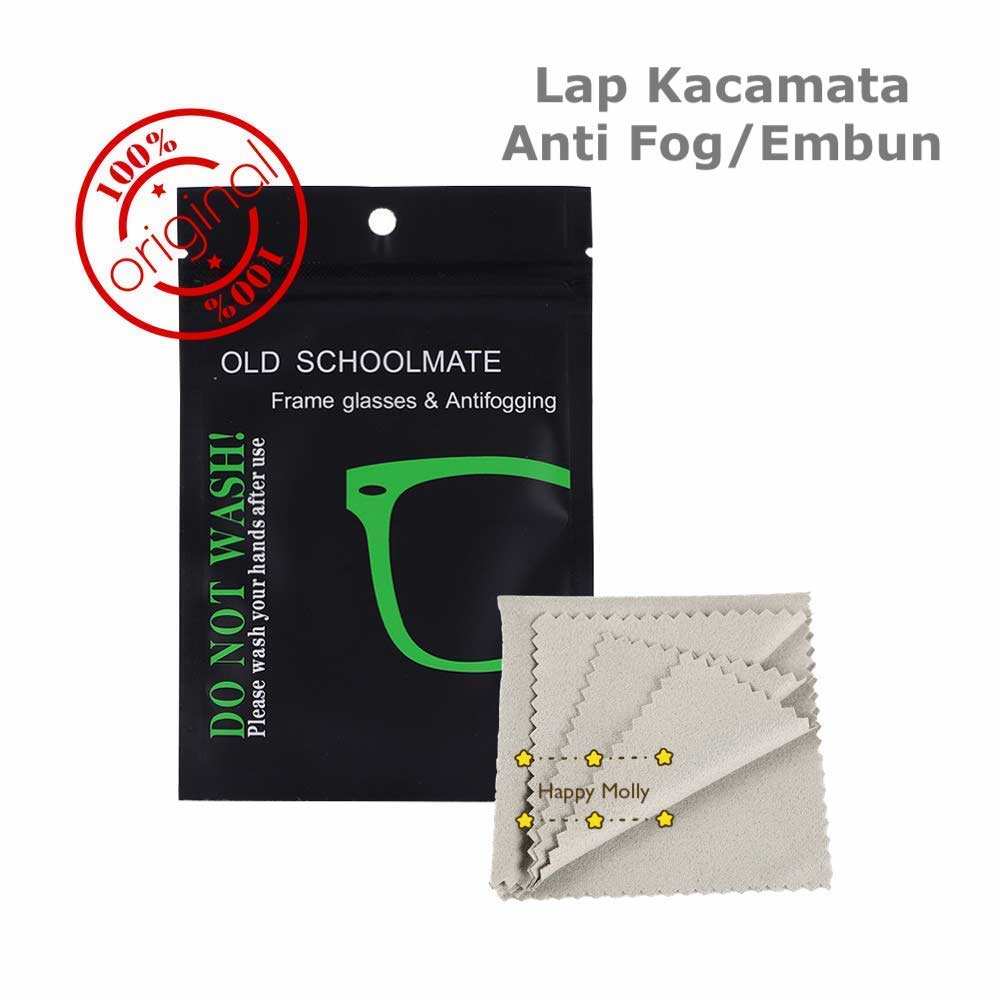 Old Schoolmate Original 100% - Anti Fog - Kain Lap Kacamata Anti Embun dan Kabut - Cleansing Wipes