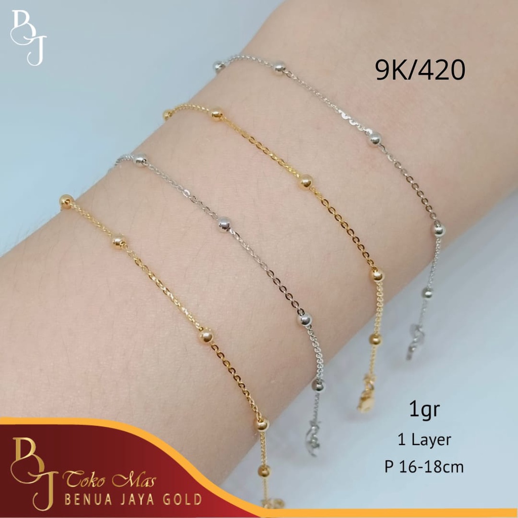 Gelang Jedar Romeo + Extender Emas 9K/420
