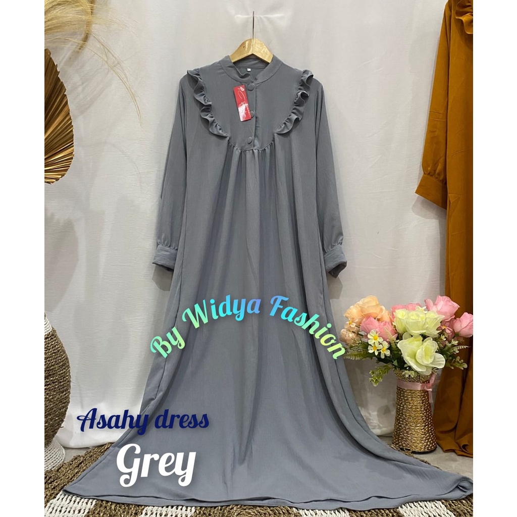 Gamis Asahy  Crinkle Airflow Premium / Gamis Wanita Muslim Pesta Lebaran Piral / Dress Piral Crinkle Airflow / Long