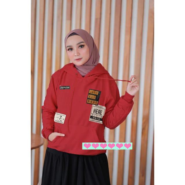 damai fashion jakarta - SWEATER jaket hoodie wanita JUST SAY NOPE - konveksi murah tanah abang