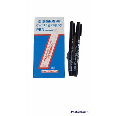 Spidol/pulpen kaligrafi snowman hitam satuan