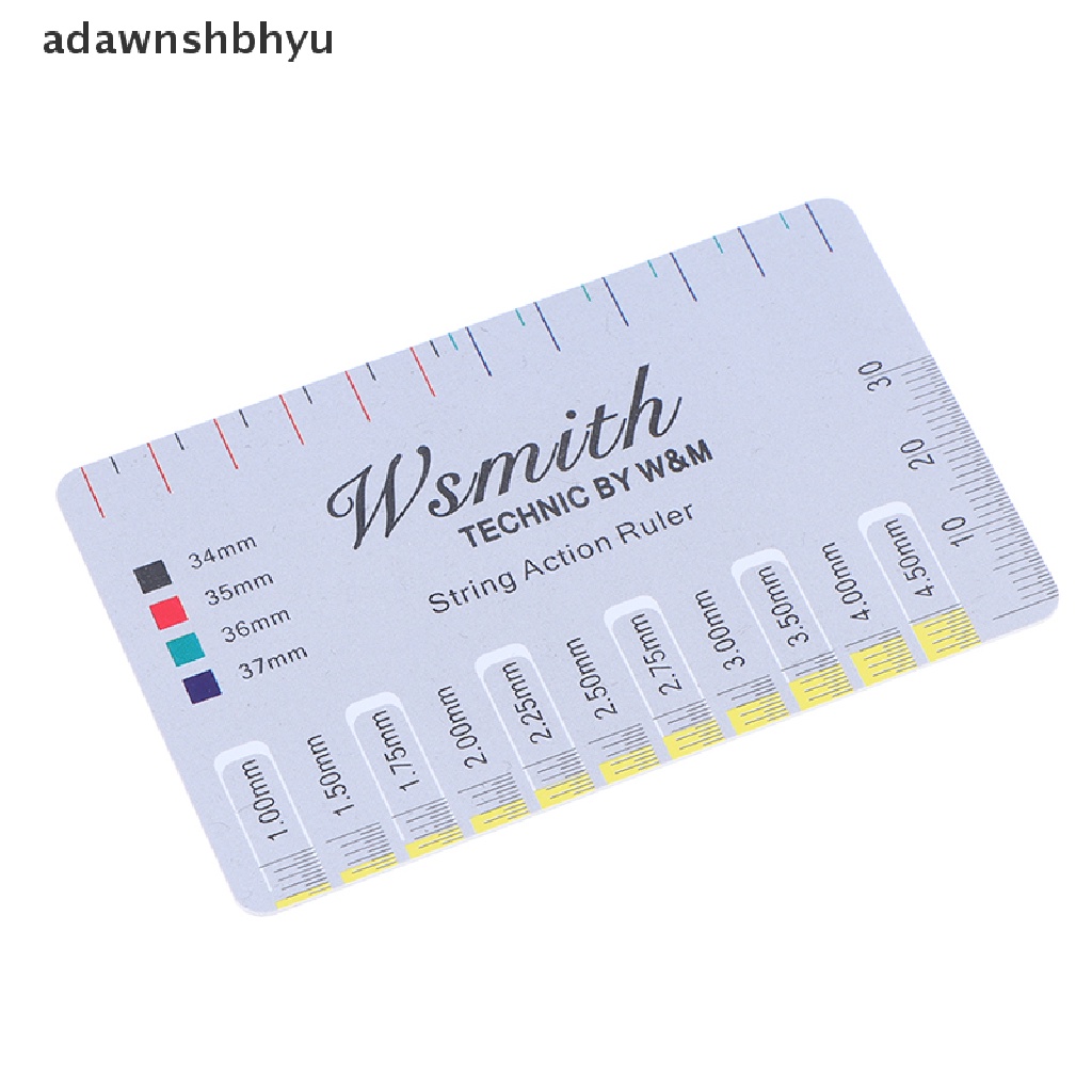 Adawnshbhyu 2pcs Gitar String Action Gauge String Pitch Ruler Alat Ukur Penggaris Gitar