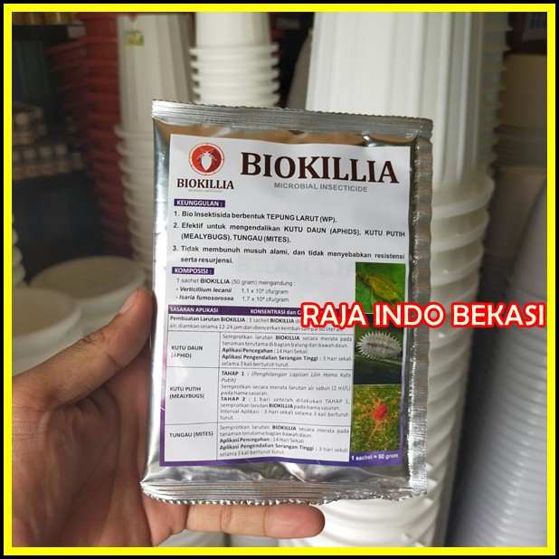 Organik Biokillia 50 Gr Gram Insek Microbial Insektisida Nabati Tungau Kutu Daun Kutu Putih