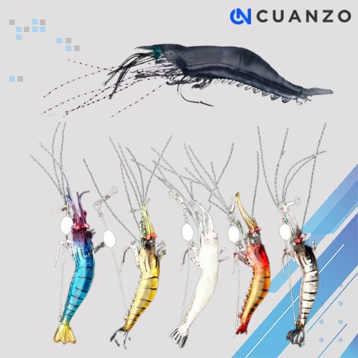 Umpan Pancing Udang Kecil Luminous Shrimp Soft Bait Lure / Umpan Pancing Udang Udangan Silicon Silikon Palsu Ikan Kecil Tiruan Menyala / Kail Pancing Udang Galah Kecil / Umpan Udang Mancing Cumi Paling Kecil Pancing Laut 1 Set / Udang Palsu Pancing Cumi