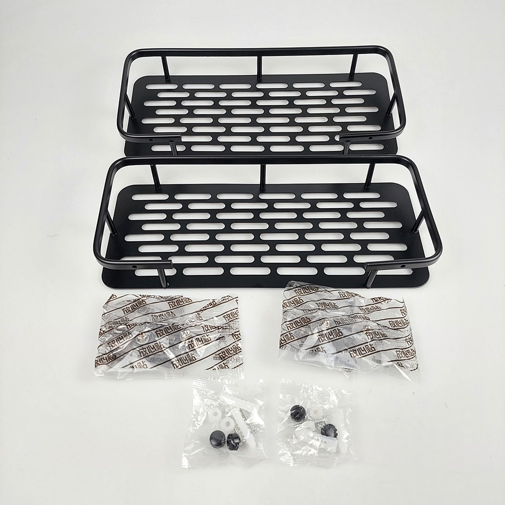 Rak Gantung Kamar Mandi Bathroom Organizer Rack Aluminium 2PCS - SHR241 - Black