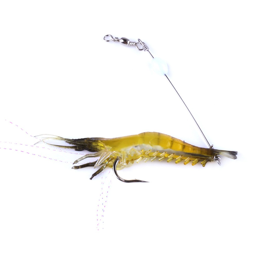 HENGJIA 3PCS/lot 7CM/6.4G Soft Shrimp Umpan Pancing Luminous Udang Tiruan Fishing Lure Ikan Bait Bass Swimbait Tackle