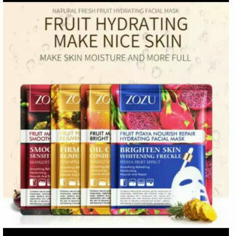 Zozu Fruit Extract Series |Serum Face Mask|Masker Buah|Masker Wajah|Masker Muka