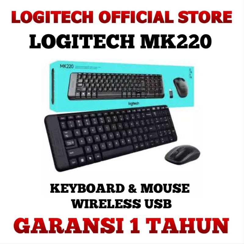 LOGITECH MK220 COMBO KEYBOARD MOUSE WIRELESS COMPACT