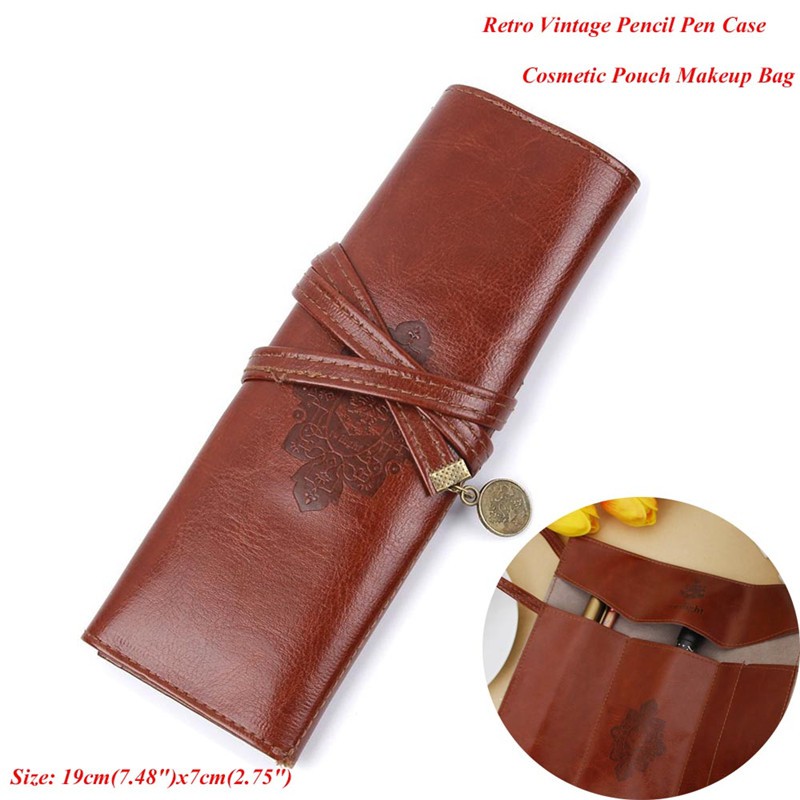 

INDORETAIL | Trendy Retro Vintage Pensil Perlengkapan Sekolah PU Kulit Pensil Tas Kosmetik Pouch