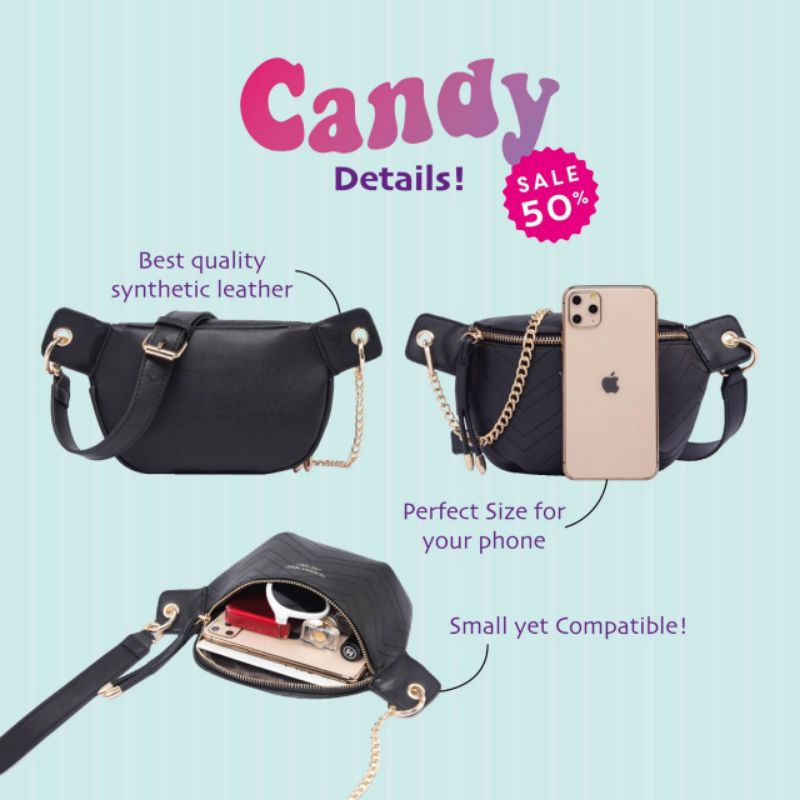 Candy Waist Bag Jims Honey Tas Waist Bag Wanita Murah Lucu 100% Original