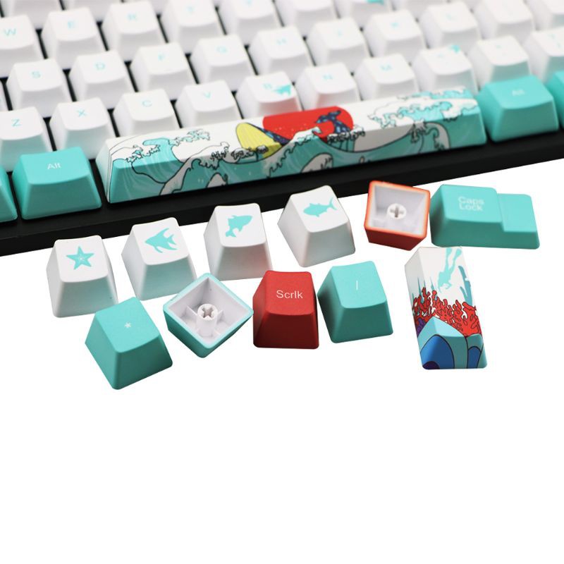 Keycap Keyboard Mekanikal 5 Sisi 109 Waves Dye