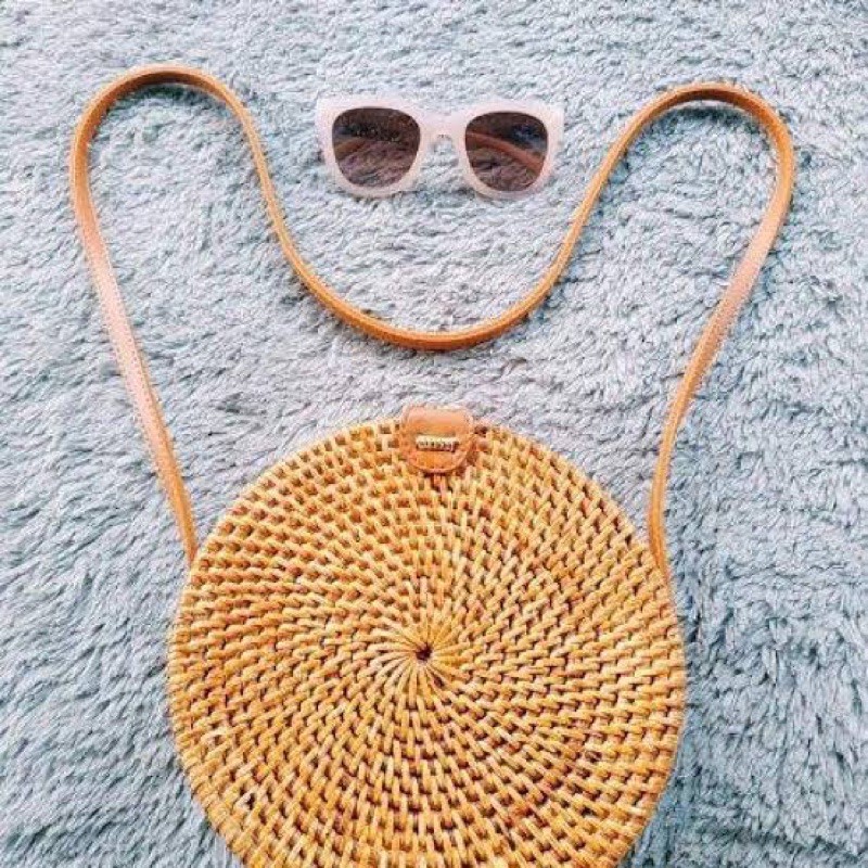 tas rotan sling bag cantik