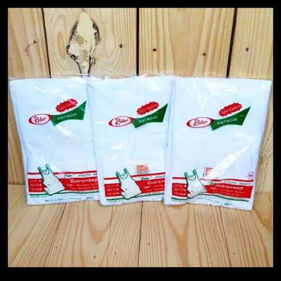 1 Pcs - Kaos Dalam Rider - Singlet Pakaian Dalam Pria Dewasa - Warna Putih
