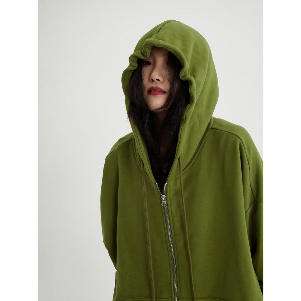 THELIGHToversize Longgar Hoodie Celana Sweater Setelan Olahraga Kasual Wanita Hijau