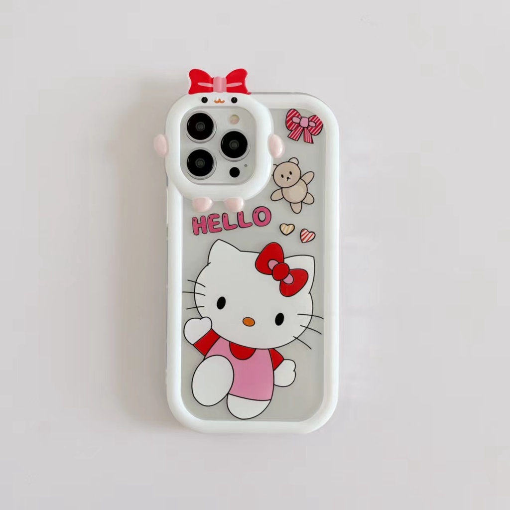 Ins Soft Case TPU Motif hello kitty Untuk iPhone 14 14pro 14max 14prm 13 13pro 13pro 13prm 11 6splus 7Plus 8Plus Xr XS 13 12pro Max