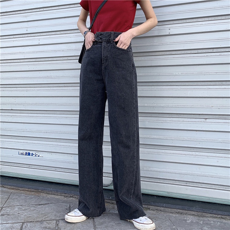 XIAOZHAINV Korean Style jeans high waist jumbo Celana Panjang Wanita High Waist Jeans