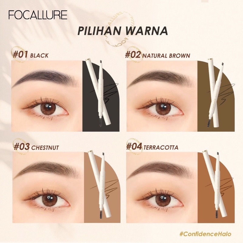 FOCALLURE Sliding Eyebrow Pencil FA202 #ConfidenceHalo