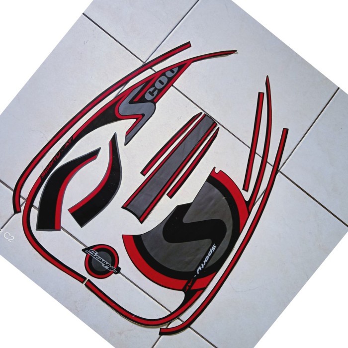 PROMO stiker striping motor scoopy sporty fi 2013 hitam
