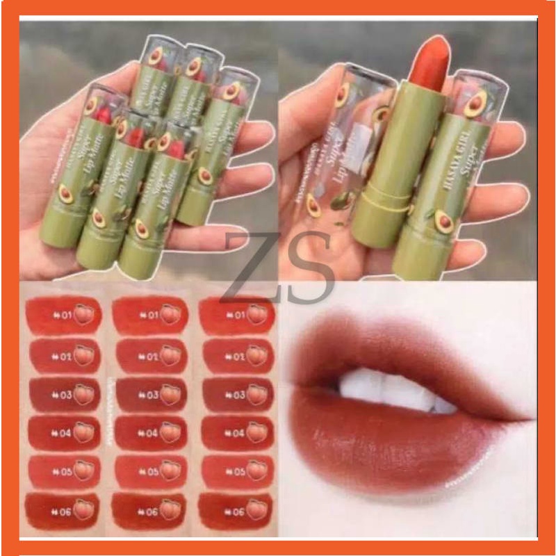 HASAYA LIPSTICK AVOCADO - Hasaya girl super lip matte alpukat lipstick zeelsha.store2