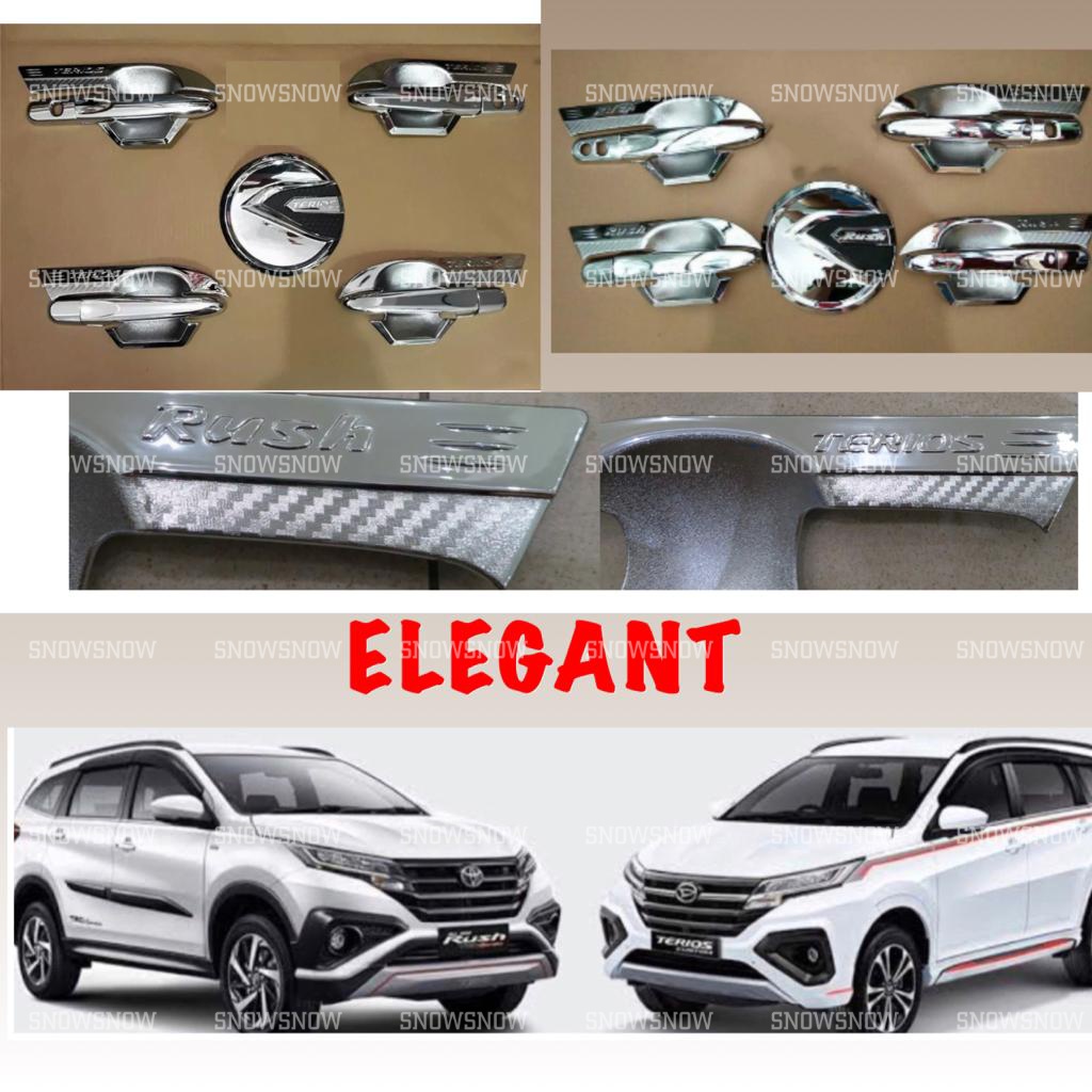 Paket Outer Handle Tank Cover All New Rush Terios 2018 2022 2023 GR SPORT Elegant Hitam Chrome