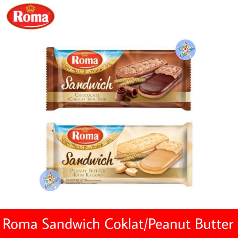 

Roma Sandwich Coklat Bon Bon/Peanut butter 189gr