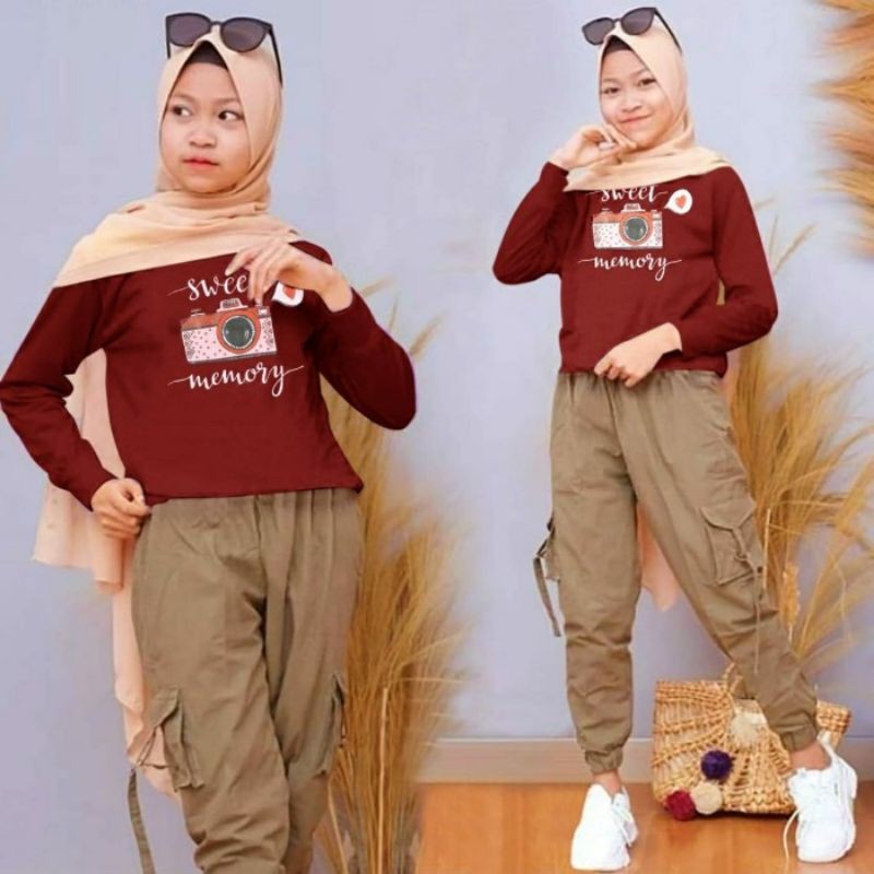 Baju Anak Korea Umur 7 8 9 10 Tahun TK Set Stelan Setelan Anak Cewek Set Olahraga Senam Terkini