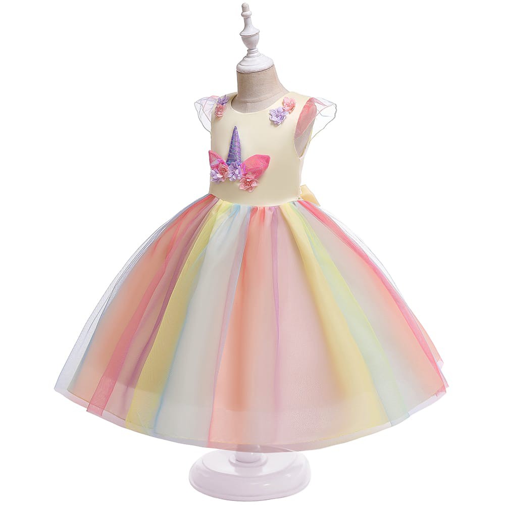 [Brandedbaby] 3T-9T B2W2 DRESS UNICORN IMPORT / TUTU UNICORN / GAUN PESTA ANAK UNICORN PELANGI