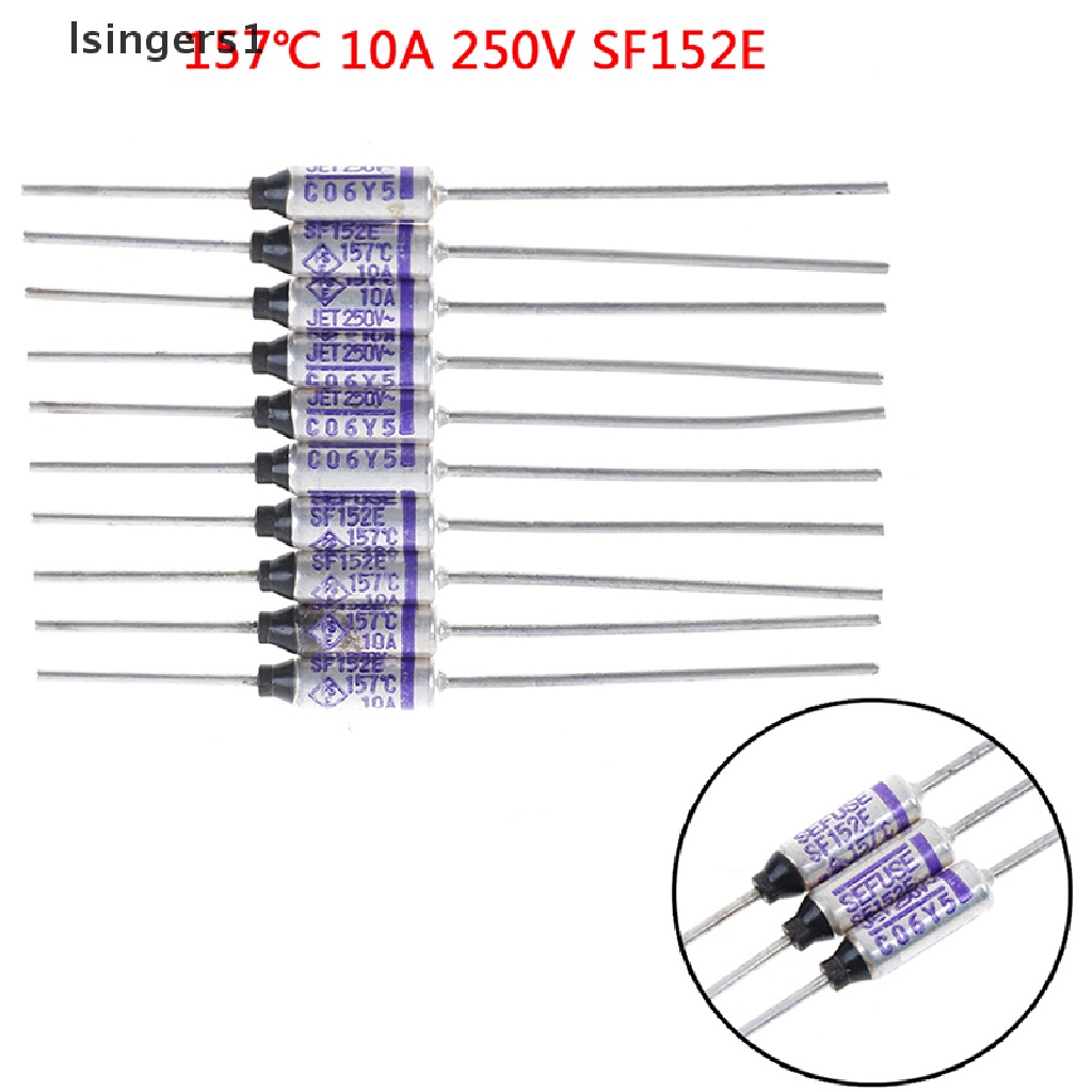 (lsingers1) 10pcs SF152E SEFUSE Sekring thermal 157°C 157 Derajat 10A 250V