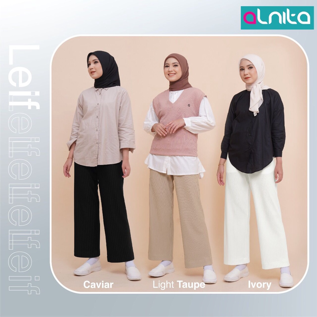 Alnita Al Leif Celana Wanita  Bahan Moderna Kulot Muslimah Kekinian