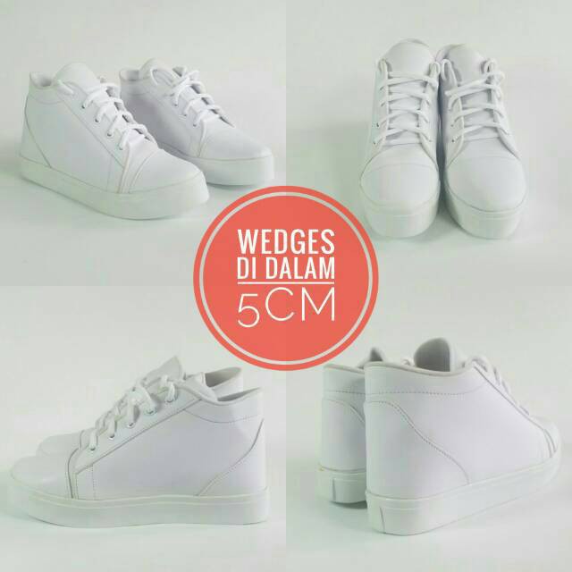 Dnr Sepatu Sneakers Wanita Putih   Sepatu Kets Cewek Kuliah Sekolah