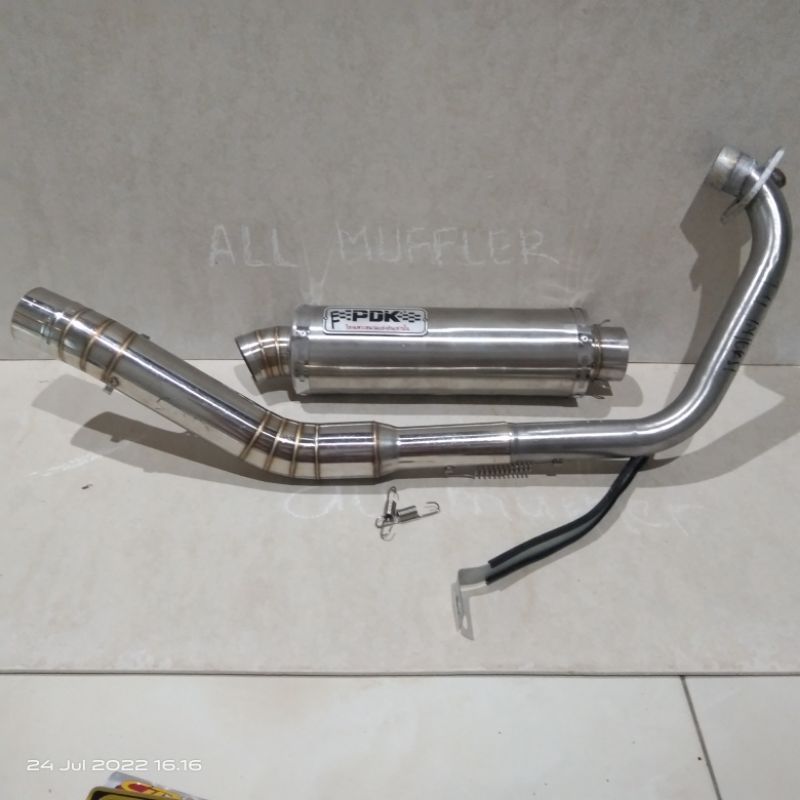 knalpot racing pdk bulat panjang satria fu injeksi sensor