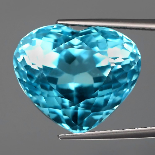 GLC Certified Clean 27.25ct 18.5x16mm Heart Natural Swiss Blue TOPAZ Brazil Super Luster TP015