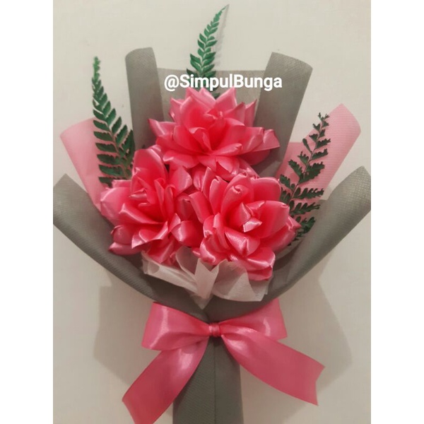 Buket bunga buket bunga satin buket bunga pita satin buket wisuda buket murah hadiah kado wisuda