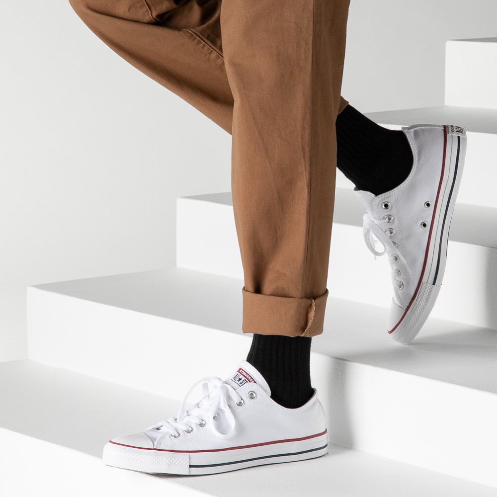 Sepatu Converse All Stars Low Putih List Merah Pria Wanita Casual Sekolah Sneakers Sepatu Convers