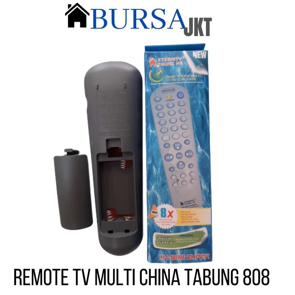 REMOTE TV TABUNG CHINA MULTI FUNGSI 808 HITAM