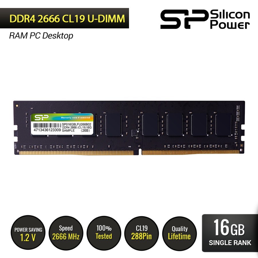 Silicon Power 16GB DDR4 2666MHz Ram Memory CL19