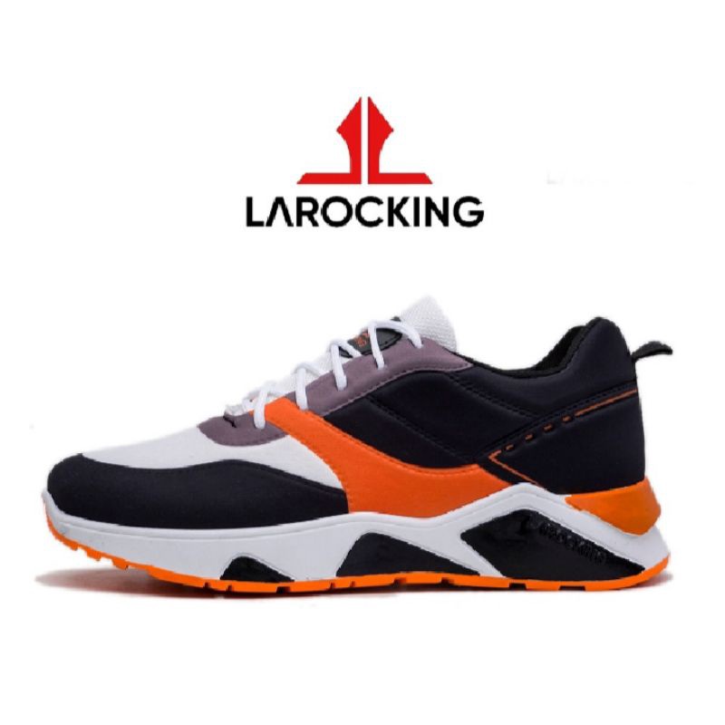 Sepatu Sneakers - Larocking Dexter Hitam Orange