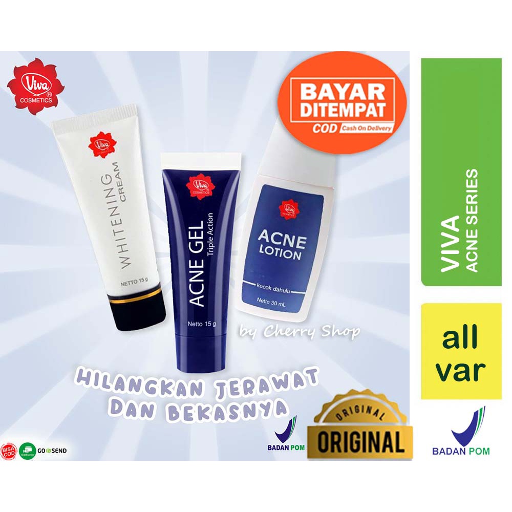[ACNE SERIES] [BPOM] Viva Acne Gel 15g / Lotion 30ml Triple Action | Whitening Cream Bekas Jerawat