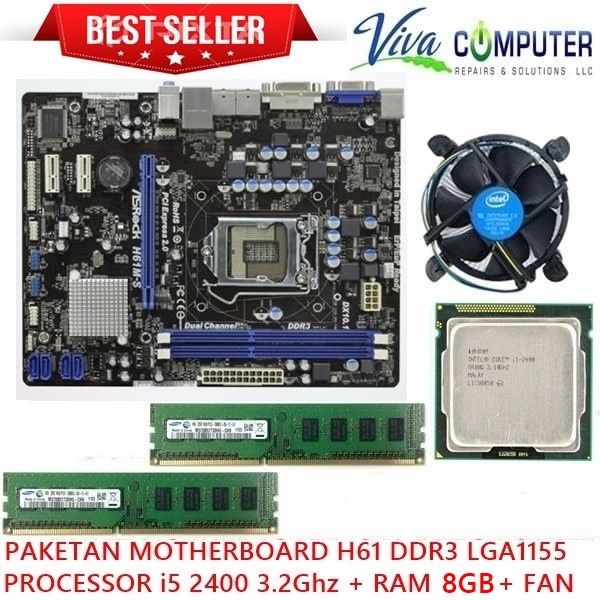 PAKETAN I5 2400 RAM 8GB/PAKET MOBO H61 DDR3 LGA1155 + I5 2400 + RAM 8GB + FAN