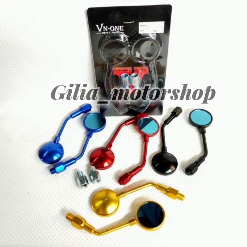 Spion Mini Bulat Cnc Mirror Biru Vn-one Universal Honda Yamaha