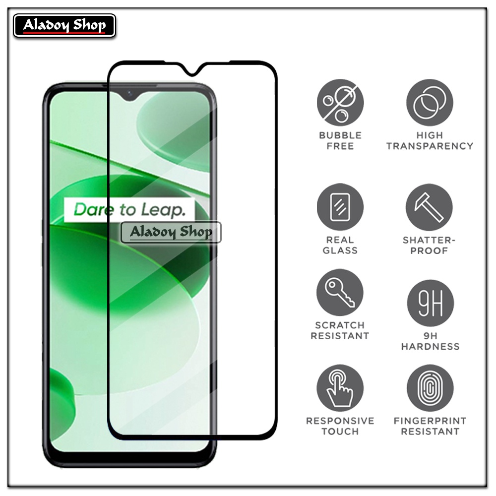 PAKET 2IN1 Case Realme C35 Ipaky Carbon Casing + Tempered Glass Layar Full Cover