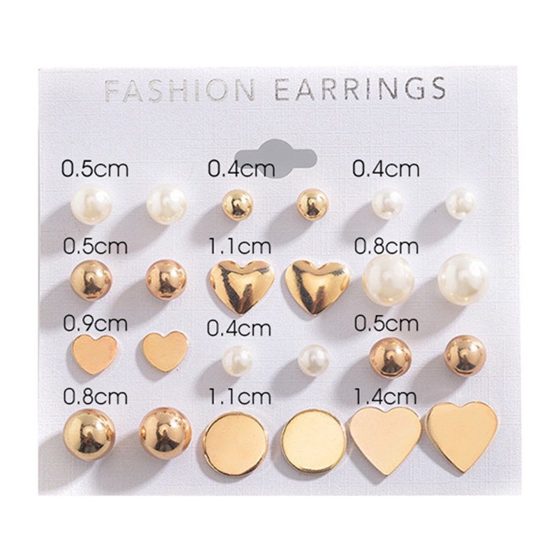 Fancyqube Anting Stud Desain Hati Aksen Mutiara Imitasi Untuk Wanita
