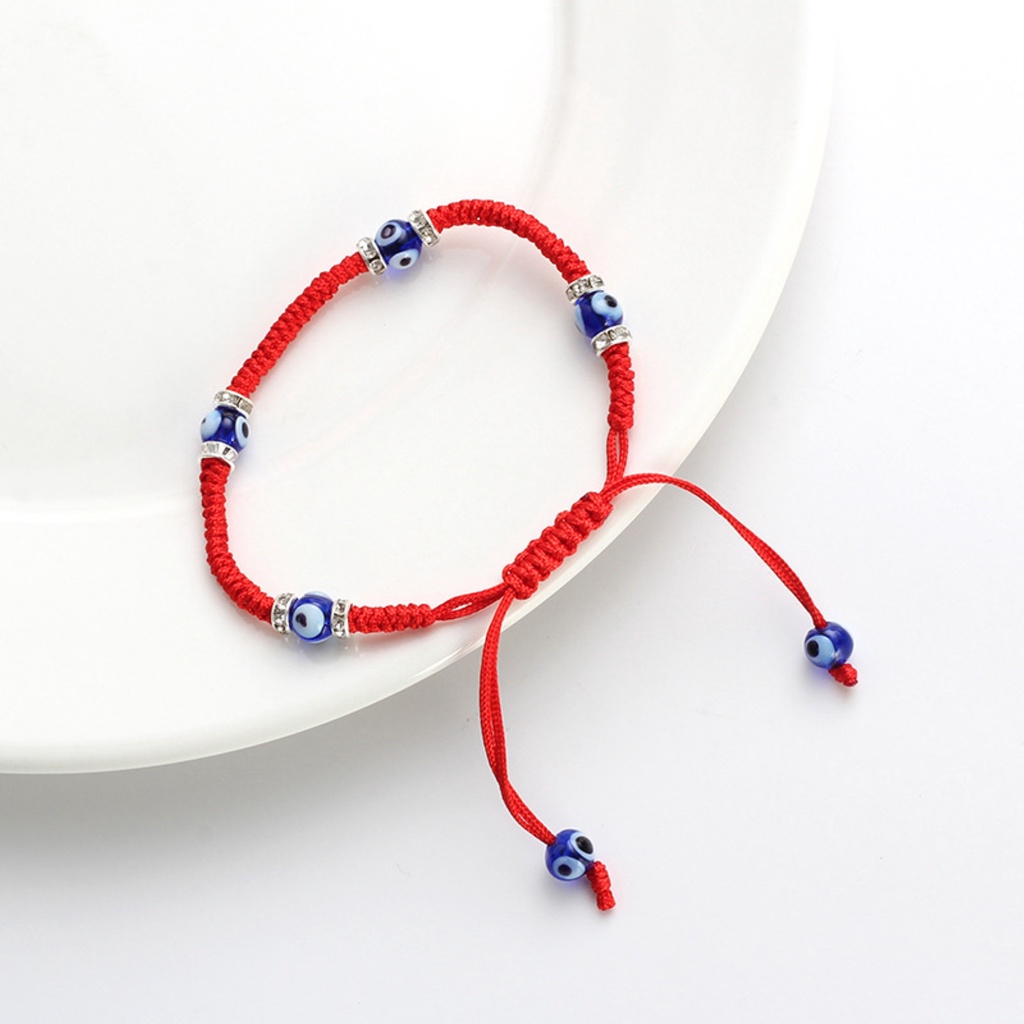 Hu Hu Hu Hu Hu Alat Bantu Pasang Kacamata♡ Gelang Jimat Tenun Desain Simbol Mata Keberuntungan Gaya Etnik Untuk Pasangan