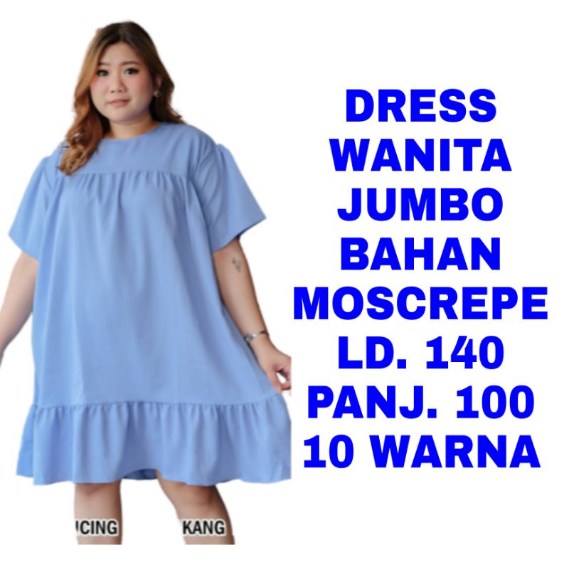WK DRESS WANITA JUMBO LD 140 DRESS KERJA PESTA BIG SIZE