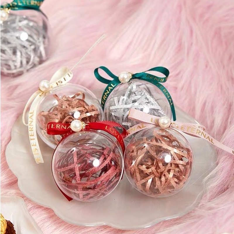 [ Hollow Plastic High Transparent Christmas Ball Decoration for Shopping Mall Festival Party Wedding Present ]