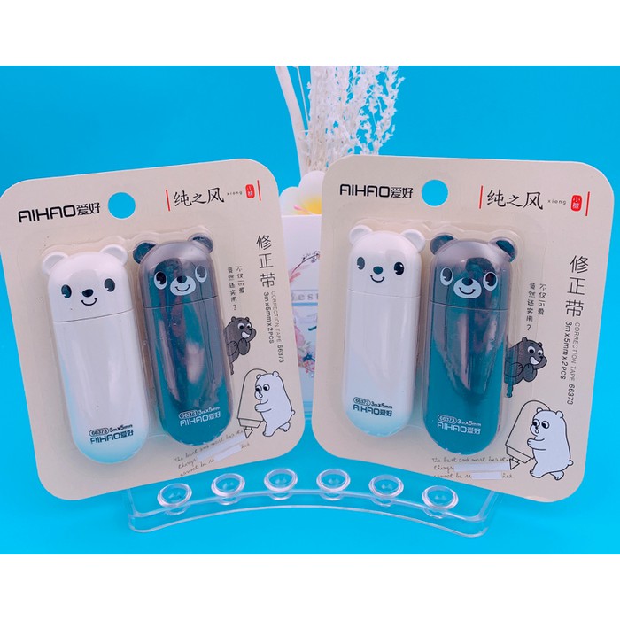 

Correction Tape - Tipex Kenko - Refill Tipex Tombow Correction Tape Beruang Hitam Putih Isi 2 Produk